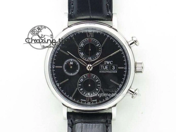 MIROTIME 0601 Pilot Chrono SS IW387808 CF3 ZF 1:1 Best Edition On Brown Leather Strap A Soft 7328